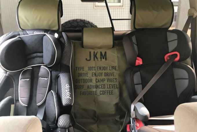 車のシートの汚れ防止にJACK＆MARIEの防水シートカバーを装着 Have a good camp